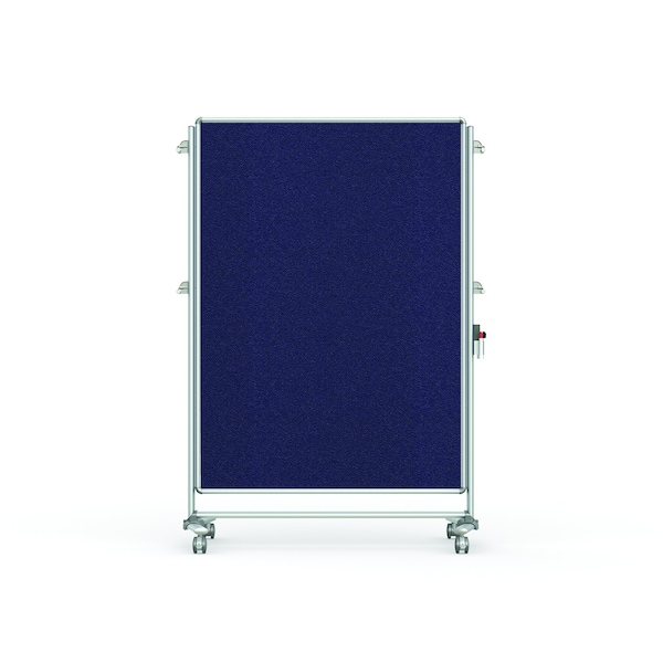 Partition Mobile 2-Sided Fabric Bulletin Board, 65"H x 46"W, Blue